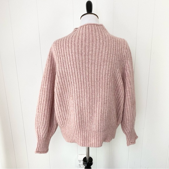 Madewell Womens Loretto Mockneck Pullover Sweater Heather Pink Sz Large NG986 - Picture 3 of 12
